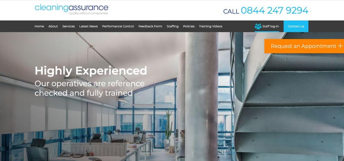 Cleaning Assurance website Case Study